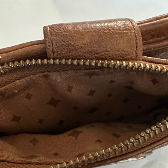 Fossil Vintage Brown and Cream Striped Tri-Fold Leather Wallet - Picture 4 of 14